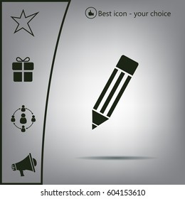Pencil icon, flat design
