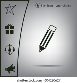 Pencil icon, flat design