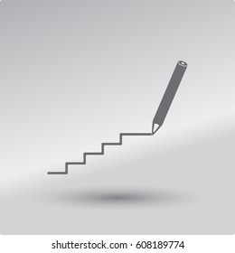 Pencil icon, flat design