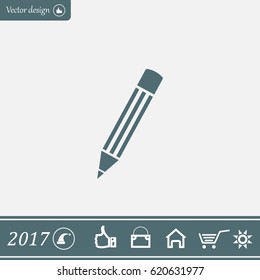 Pencil icon, flat design