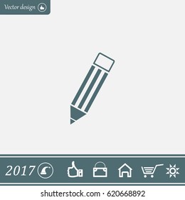 Pencil icon, flat design