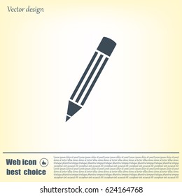 Pencil icon, flat design