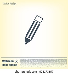 Pencil icon, flat design