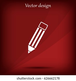 Pencil icon, flat design