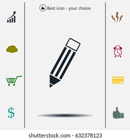 Pencil icon, flat design