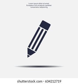 Pencil icon, flat design