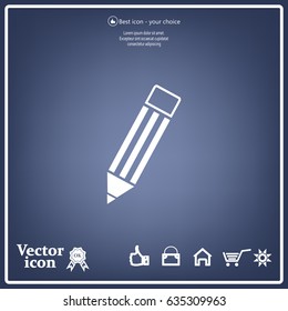 Pencil icon, flat design