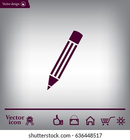 Pencil icon, flat design