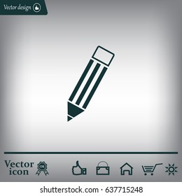 Pencil icon, flat design