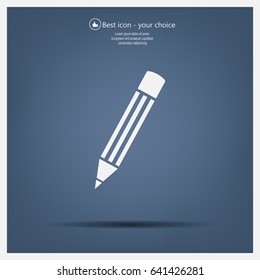 Pencil icon, flat design
