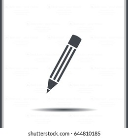 Pencil icon, flat design