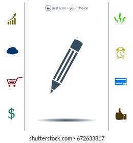 Pencil icon, flat design
