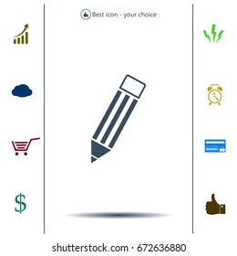Pencil icon, flat design
