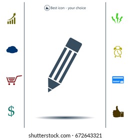 Pencil icon, flat design