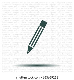 Pencil icon, flat design