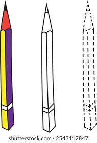 Pencil Icon Flat Design. Colorful design 