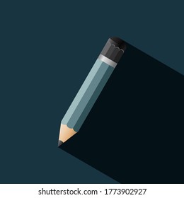 Pencil Icon Flat Design Logo. Illustration Simple Vector