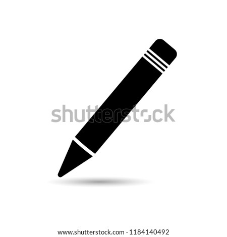 Pencil icon. Flat design. School symbol.