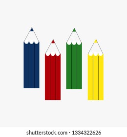pencil icon , flat design set on white background,vector Illustration.