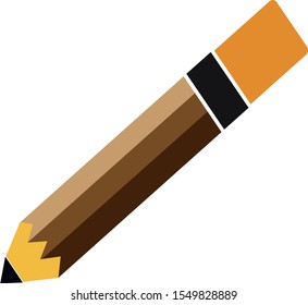 Pencil icon. Flat design style modern vector illustration. Isolated on white background. Flat long shadow icon. Elements in flat design.