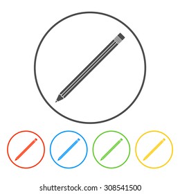 pencil icon. Flat design style eps 10