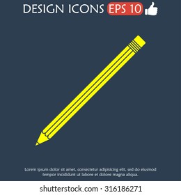 pencil icon. Flat design style eps 10