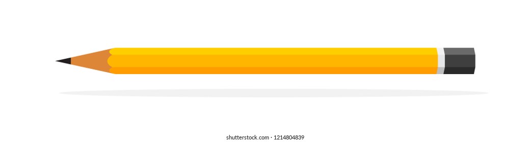Pencil icon in flat design. Vector illustration. Pencil on white background with shadow.
