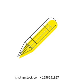 Pencil icon in flat design. Vector illustration. Pencil on white background