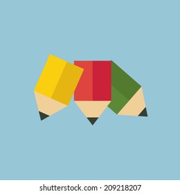 pencil icon flat design, vector EPS10
