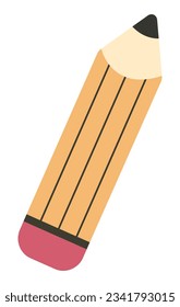 Bleistift-Symbol in flachem Design. Vektorgrafik. Stift auf weißem Hintergrund.
