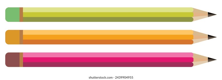 Pencil icon flat design vector isolated on white background.