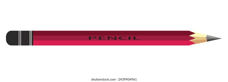 Pencil icon flat design vector isolated on white background.