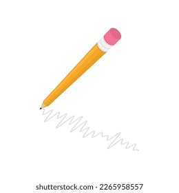 Pencil icon in flat design. Writing with a pencil, line pattern.