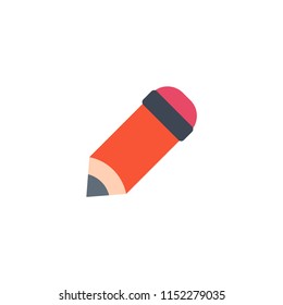 Pencil icon flat element. Vector illustration of pencil icon flat isolated on clean background for your web mobile app logo design.