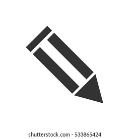 Pencil icon flat. Illustration isolated on white background. Vector grey sign symbol
