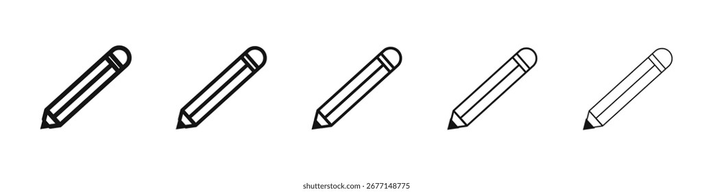 Pencil icon flat illustration set logo
