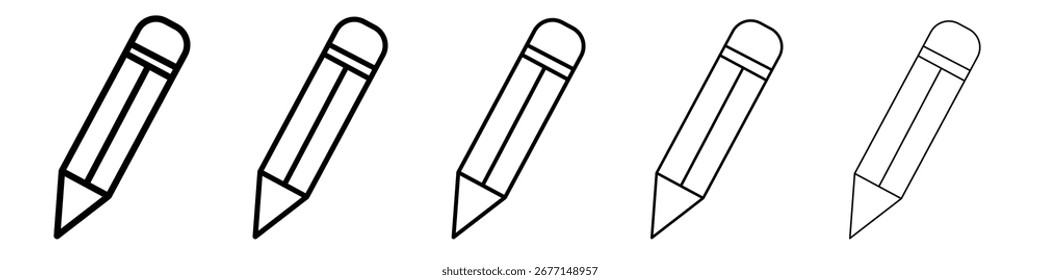 Icono de lápiz ilustración plana set logo