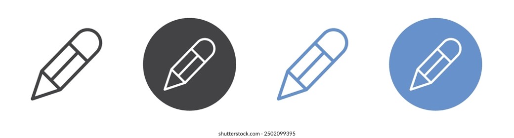 Pencil icon Flat illustration vector with thin stroke