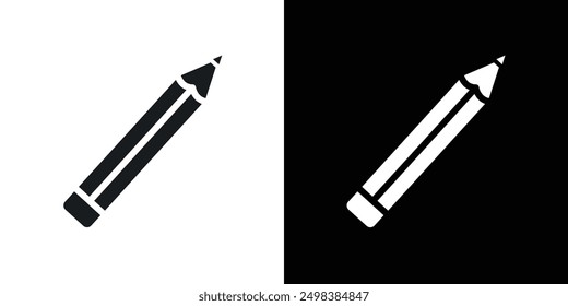 Conjunto de símbolos de línea plana de icono de lápiz.