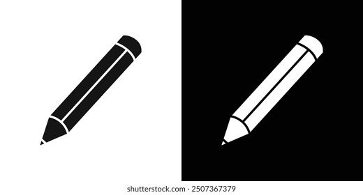 Pencil icon flat line symbol set.