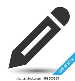 Pencil icon. Pencil flat logo isolated on white background. Pencil symbol illustration.