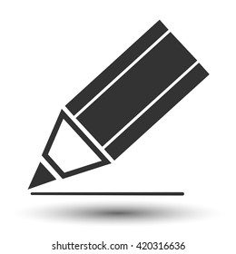 Pencil icon. Pencil flat logo. Pencil symbol illustration.