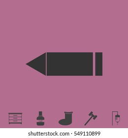 Pencil icon flat. Simple vector grey pictogram and bonus symbol