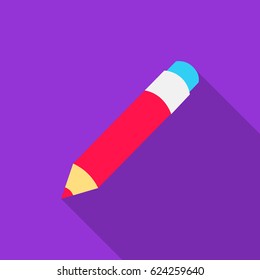 Pencil icon flat. Single education icon from the big school, university flat.