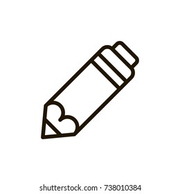 Pencil icon flat icon. Single high quality outline symbol of pen for web design or mobile app. Thin line signs of writing for design logo, visit card, etc. Outline logo of drawing