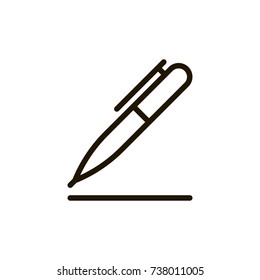 Pencil icon flat icon. Single high quality outline symbol of pen for web design or mobile app. Thin line signs of writing for design logo, visit card, etc. Outline logo of drawing