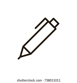 Pencil icon flat icon. Single high quality outline symbol of pen for web design or mobile app. Thin line signs of writing for design logo, visit card, etc. Outline logo of drawing