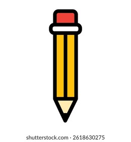 Pencil icon in flat style