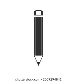 Pencil icon in flat style. Cartoon Pencil for drawing isolated on white background.