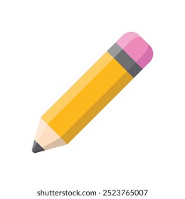 Pencil icon in flat style. Crayon vector illustration on isolated background. Drawing equipment sign business concept.